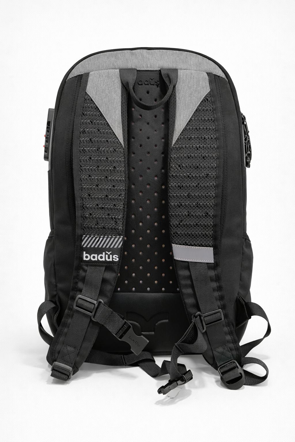 MOCHILA BADUS / PORTA LAPTOP / MODELO BONDI / DE 33 L / COLOR GRIS NEGRO
